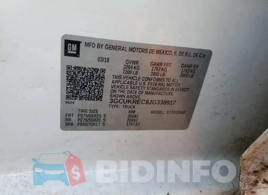 3GCUKREC9JG338917 Photo# 12