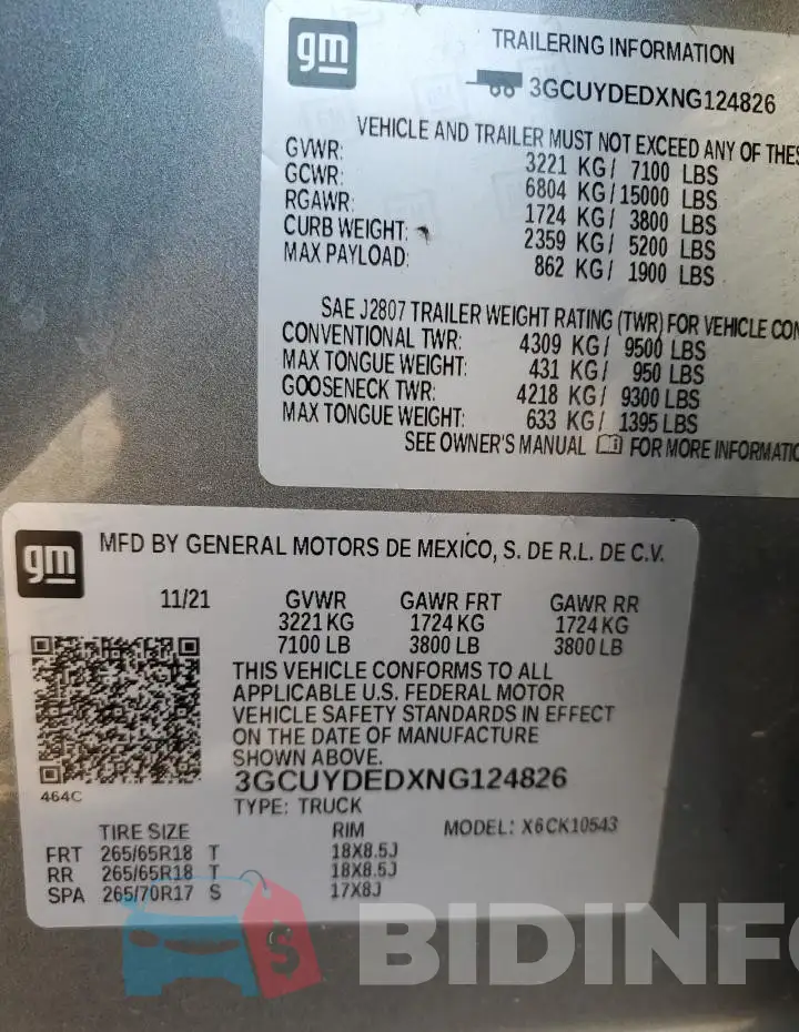 3GCUYDEDXNG124826 Photo# 13