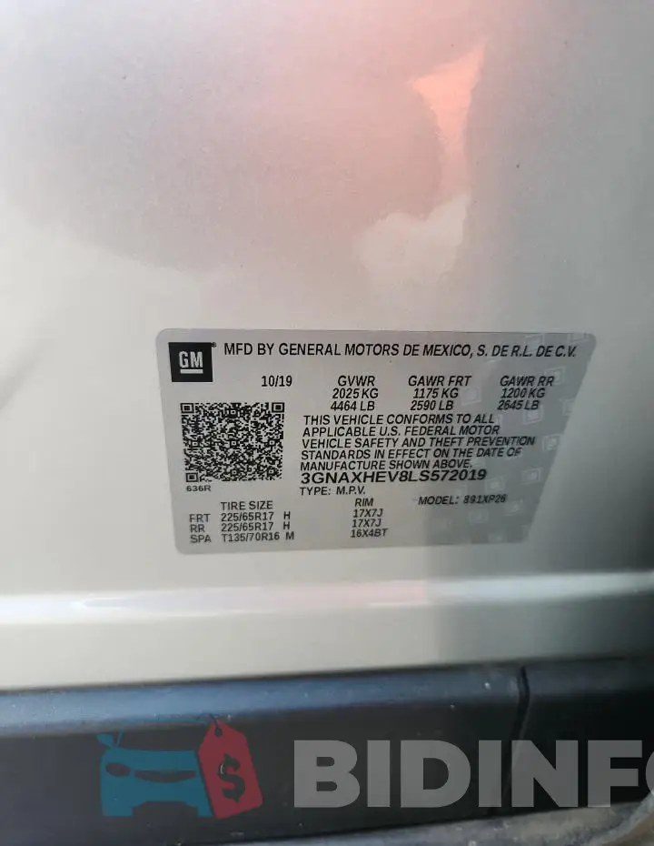 3GNAXHEV8LS572019 Photo# 13