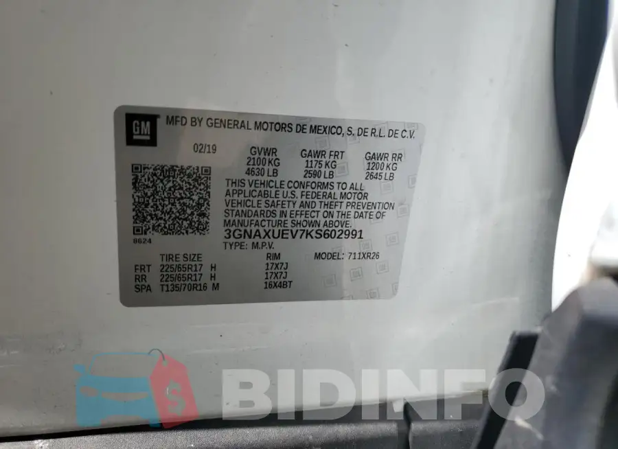 3GNAXUEV7KS602991 Photo# 12