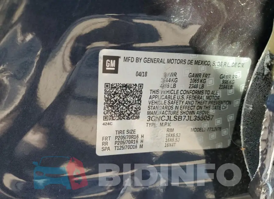 3GNCJLSB7JL355057 Photo# 14