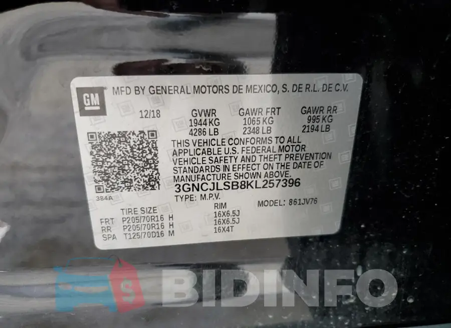 3GNCJLSB8KL257396 Photo# 13