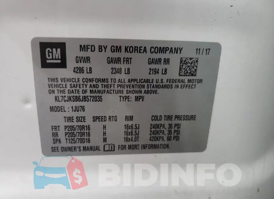 KL7CJKSB6JB572035 Photo# 12