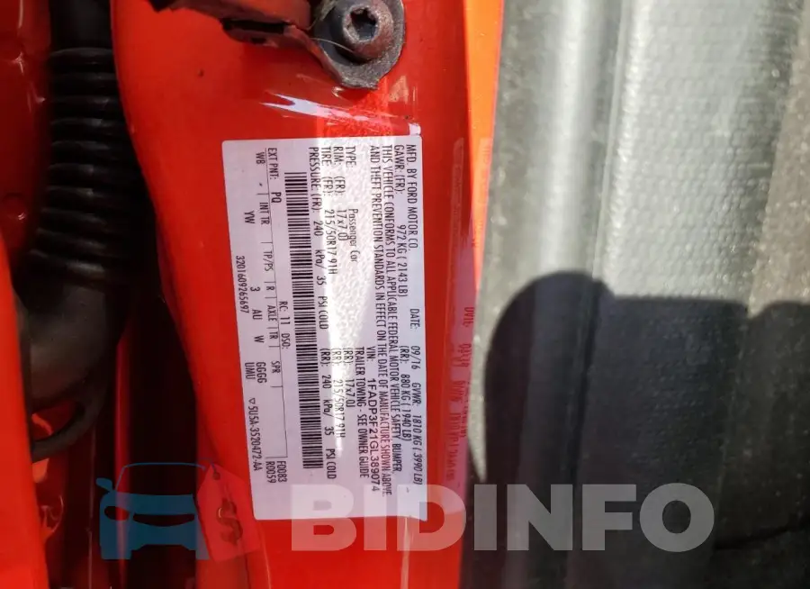 1FADP3F21GL389074 Photo# 12