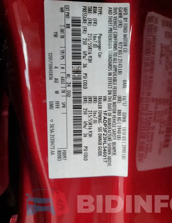 1FADP3F23HL346017 Photo# 12