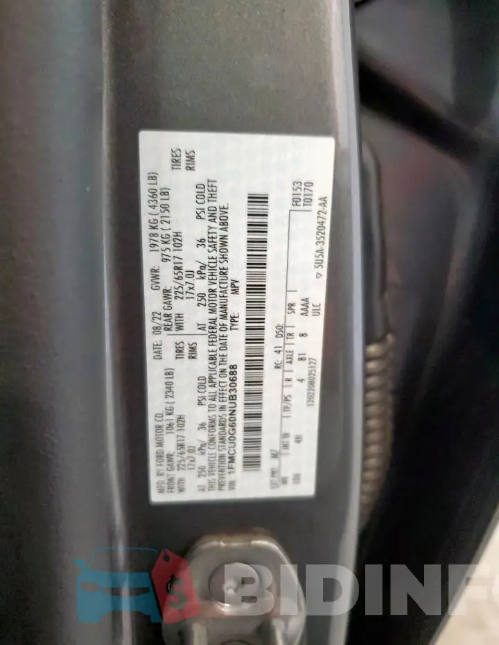 1FMCU0G60NUB30688 Photo# 13