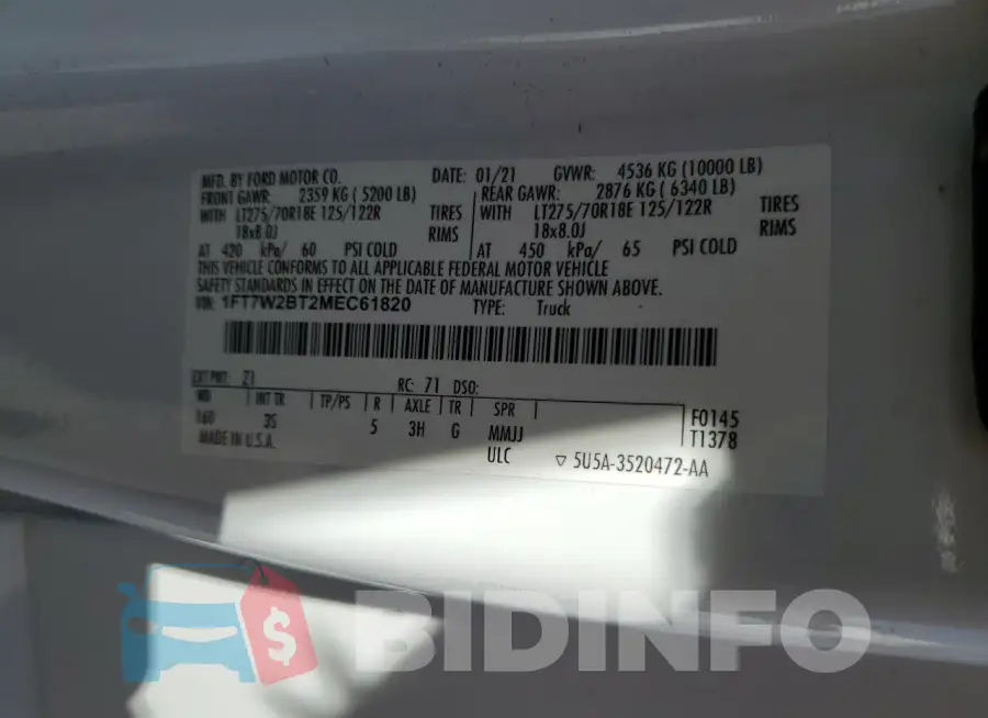 1FT7W2BT2MEC61820 Photo# 12