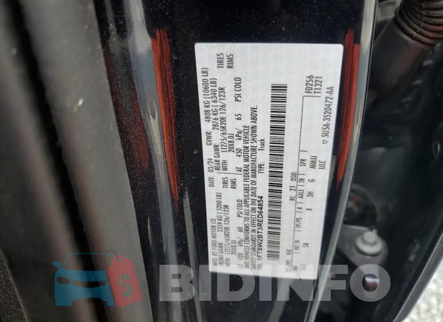 1FT8W2BT3RED64854 Photo# 12