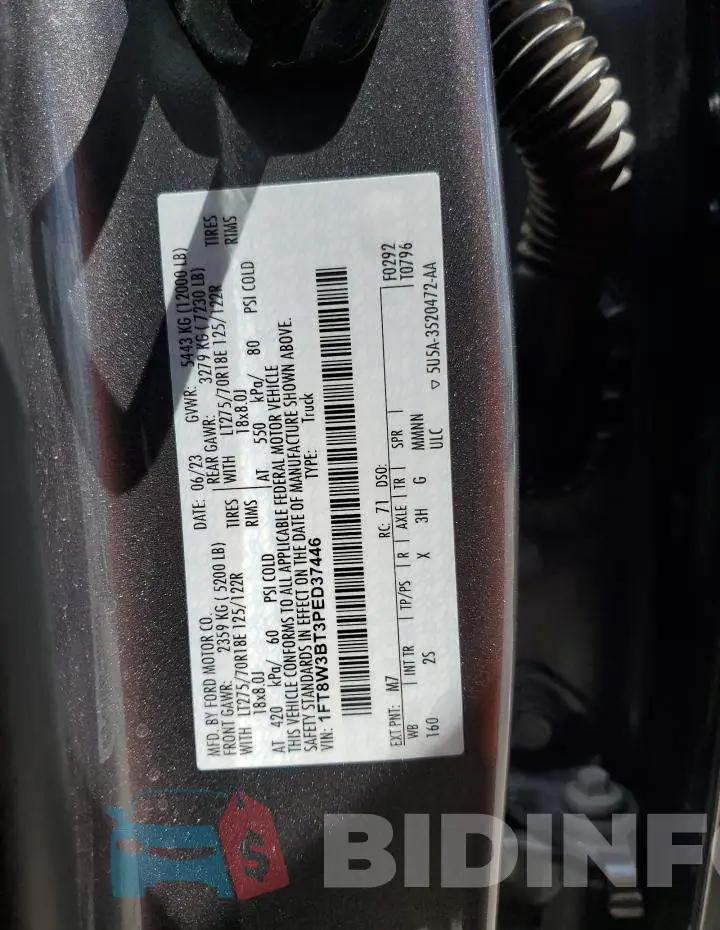 1FT8W3BT3PED37446 Photo# 12