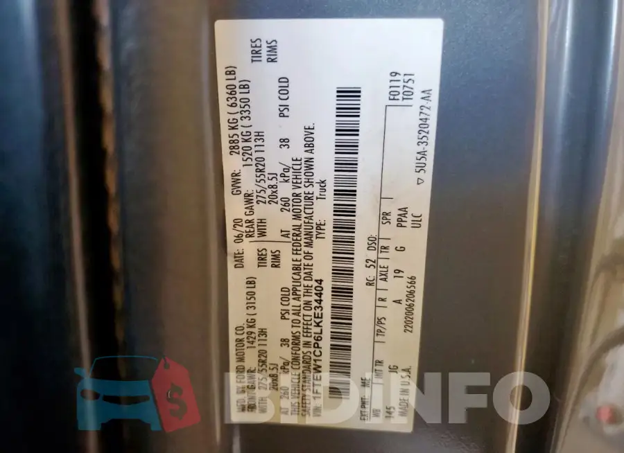 1FTEW1CP6LKE34404 Photo# 12