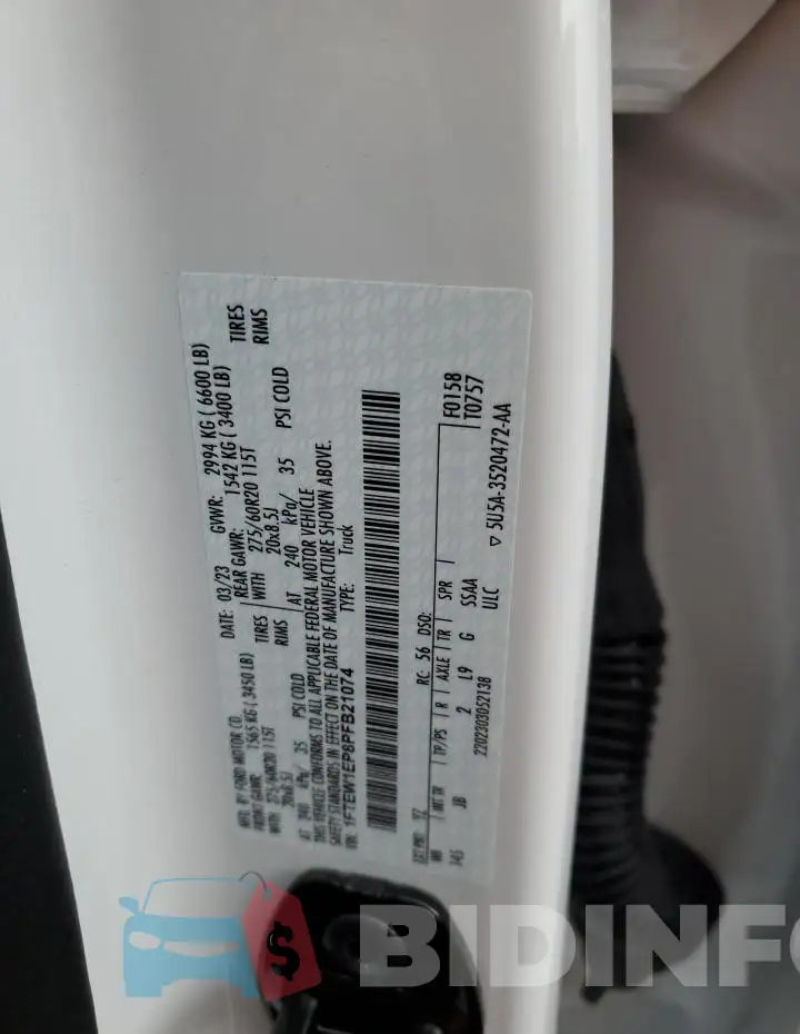1FTEW1EP8PFB21074 Photo# 12