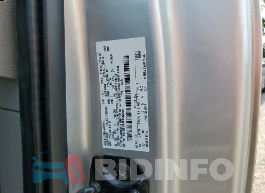 1FTFX1E59JFB48291 Photo# 12