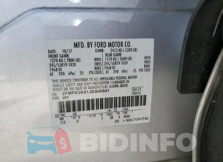 2FMPK3K91JBB06541 Photo# 14