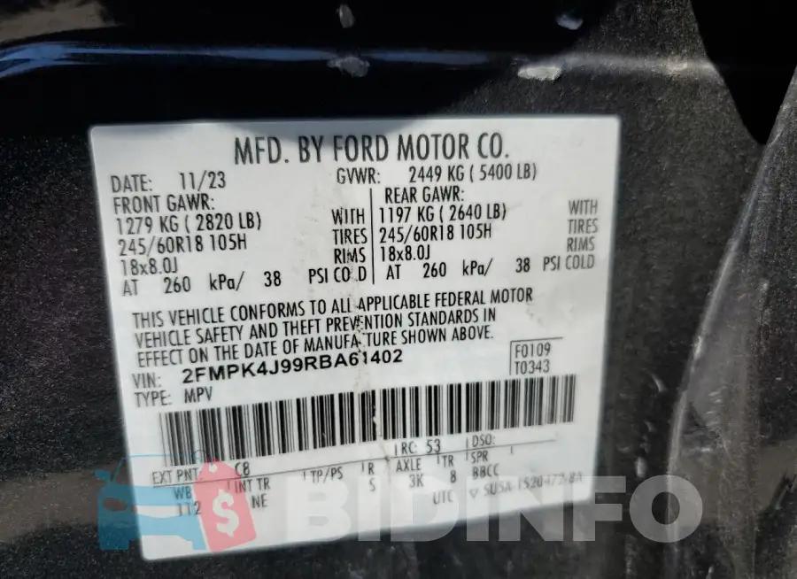 2FMPK4J99RBA61402 Photo# 14