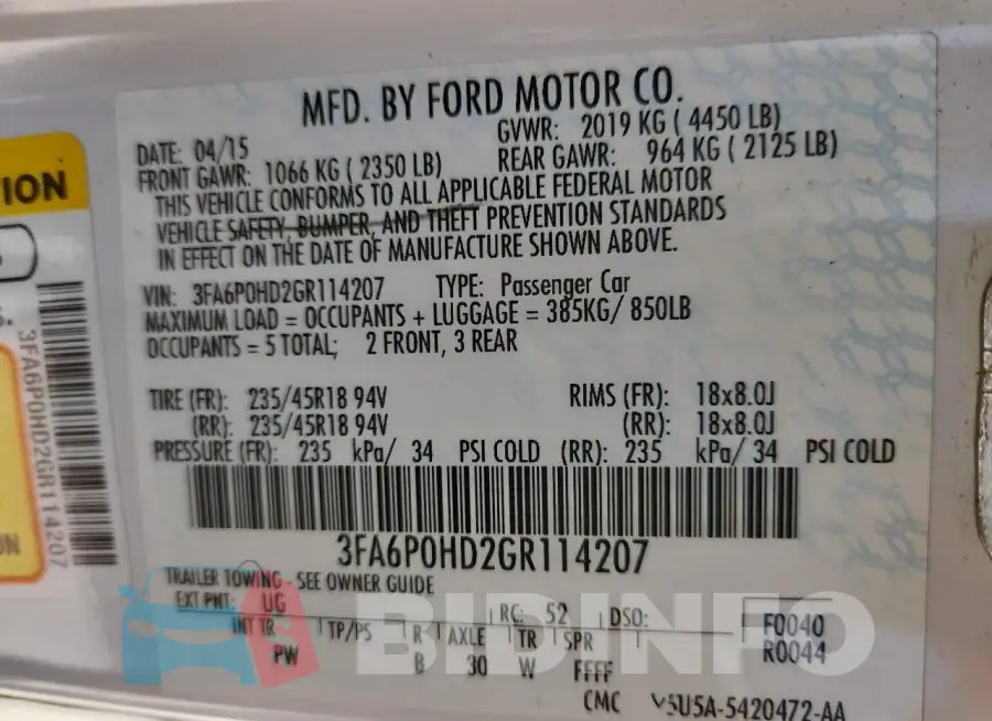 3FA6P0HD2GR114207 Photo# 12