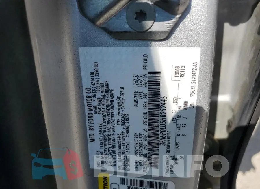 3FA6P0LU5HR252445 Photo# 12