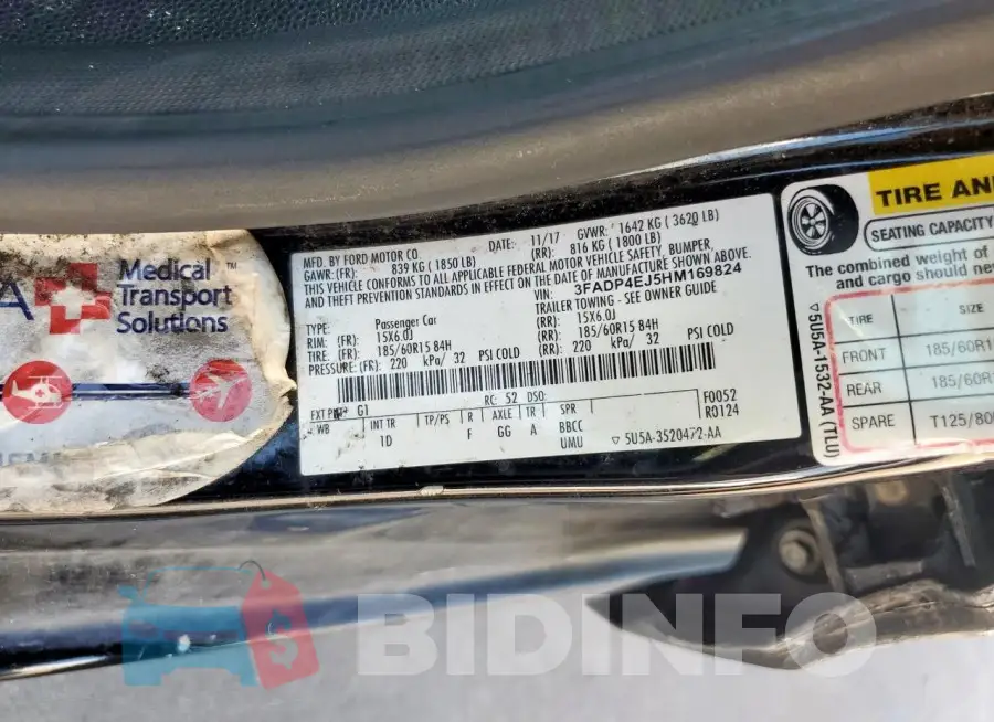 3FADP4EJ5HM169824 Photo# 12
