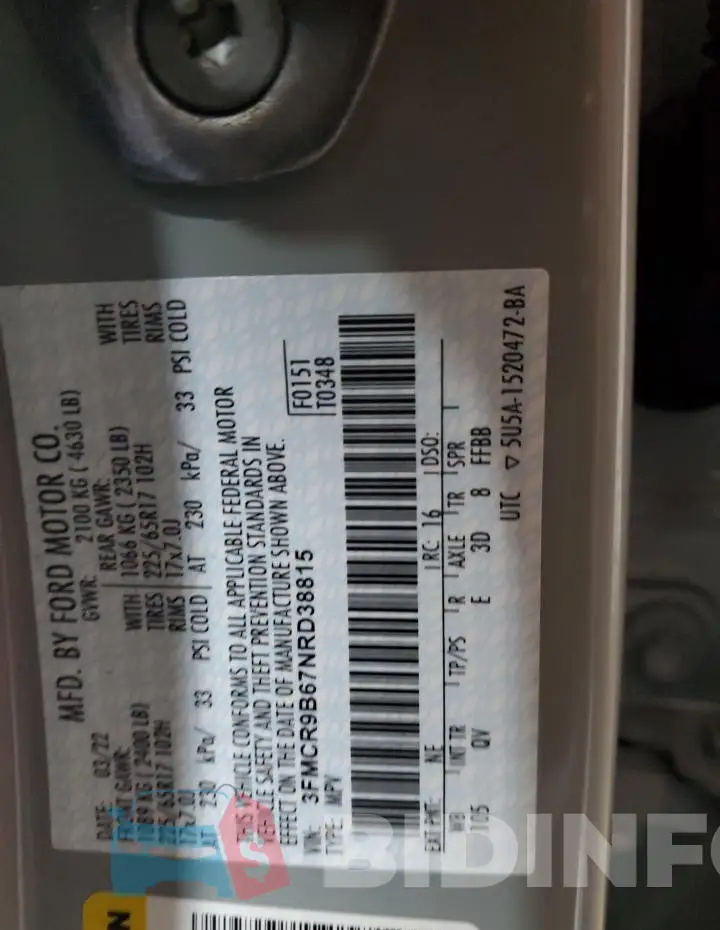 3FMCR9B67NRD38815 Photo# 14