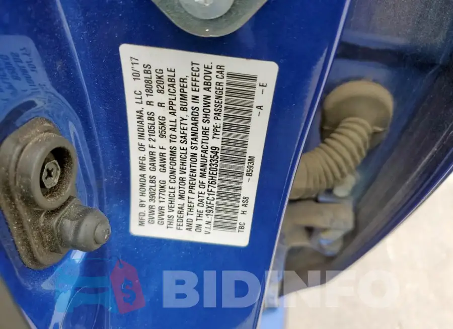 19XFC1F76HE033549 Photo# 12