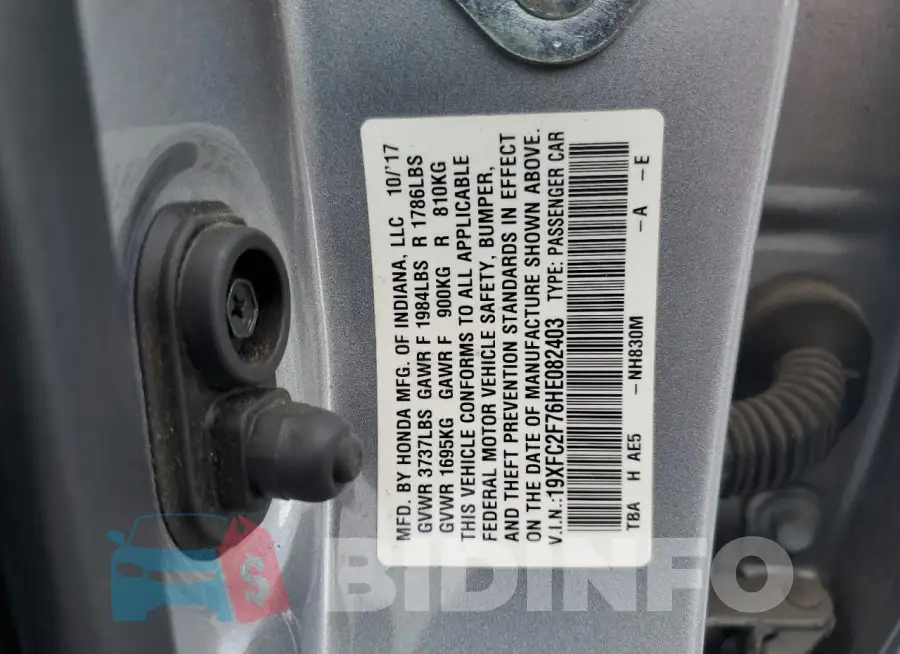 19XFC2F76HE082403 Photo# 13