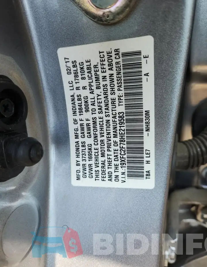 19XFC2F78HE219583 Photo# 12