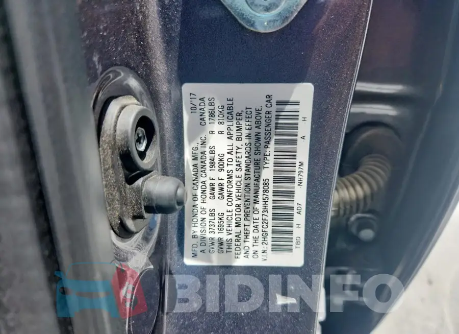 2HGFC2F73HH578085 Photo# 12