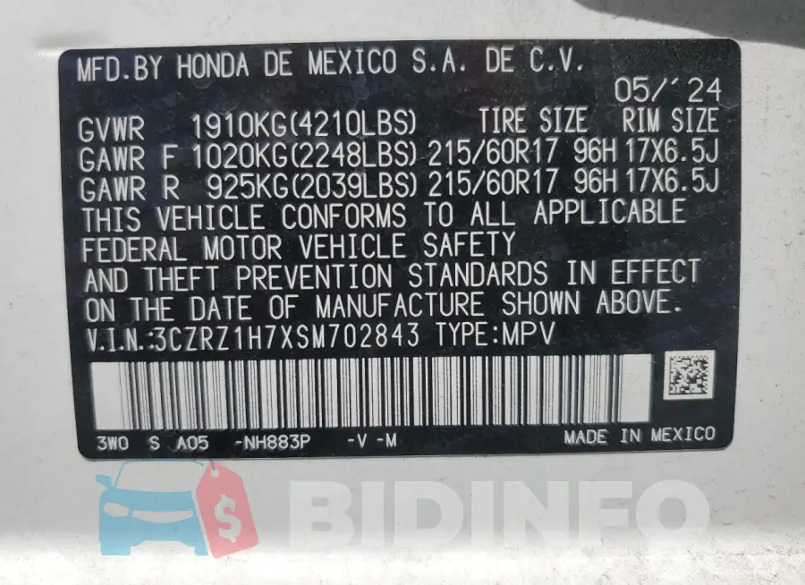 3CZRZ1H7XSM702843 Photo# 13