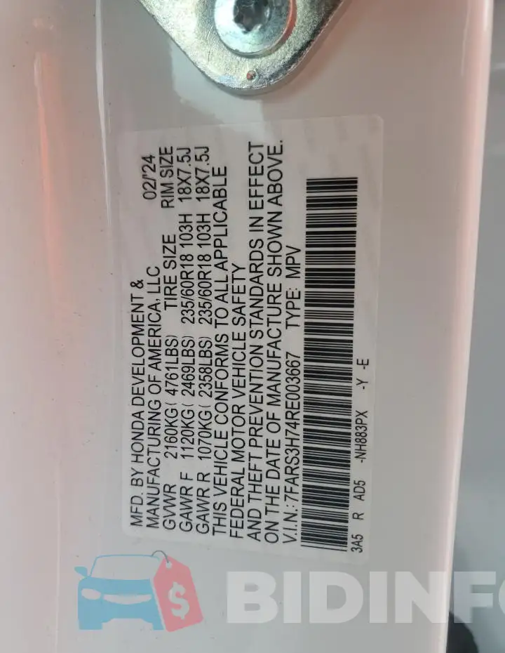 7FARS3H74RE003667 Photo# 13