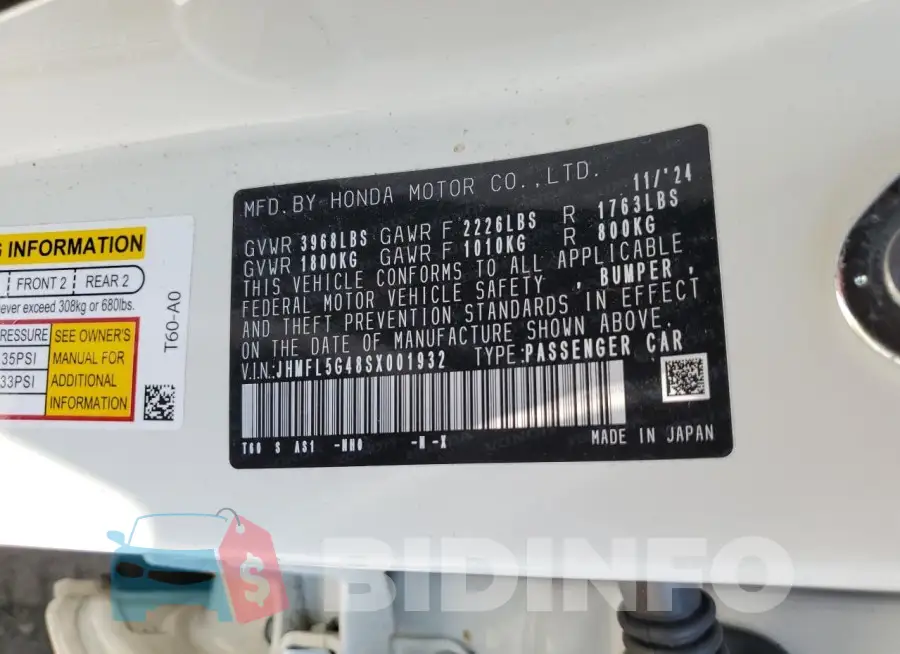 JHMFL5G48SX001932 Photo# 12