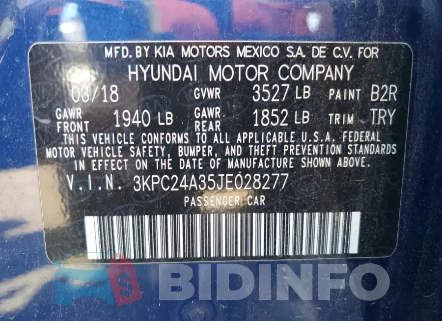 3KPC24A35JE028277 Photo# 12