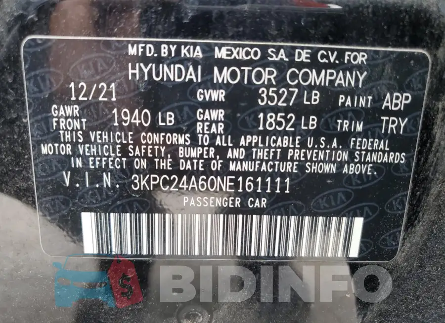 3KPC24A60NE161111 Photo# 13