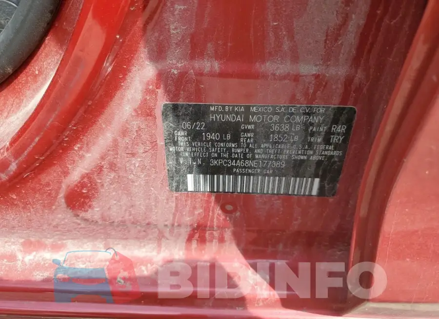 3KPC34A68NE177389 Photo# 12