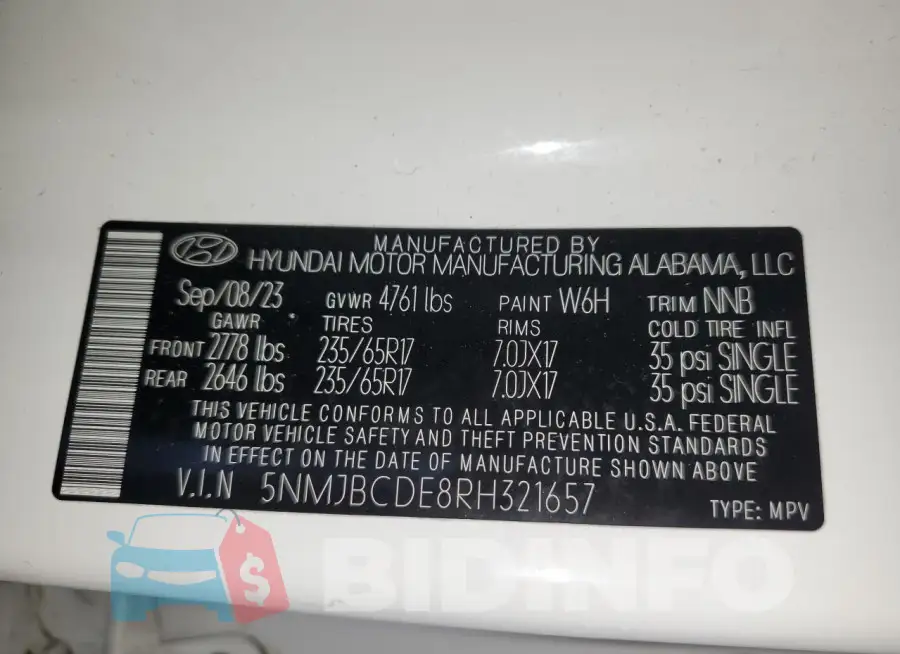 5NMJBCDE8RH321657 Photo# 13