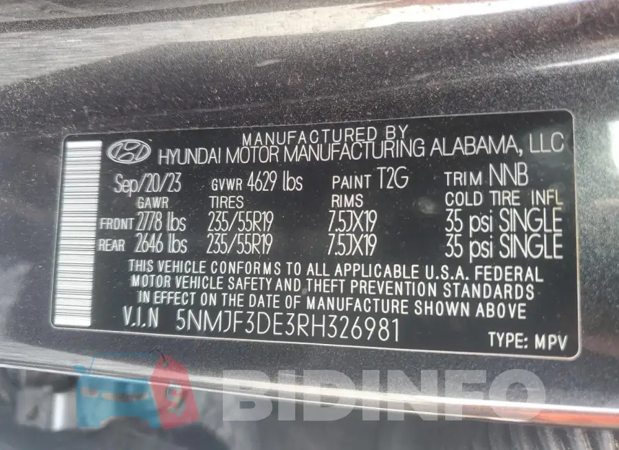 5NMJF3DE3RH326981 Photo# 13