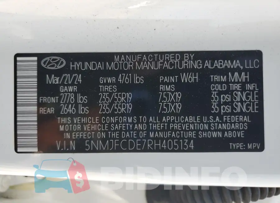 5NMJFCDE7RH405134 Photo# 14