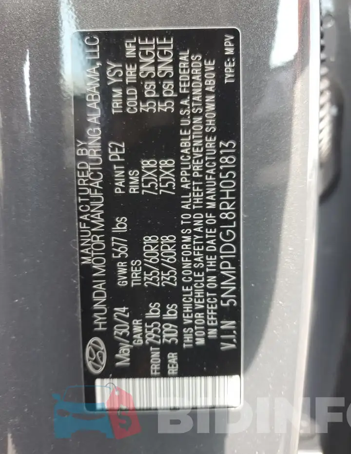 5NMP1DGL8RH051813 Photo# 13