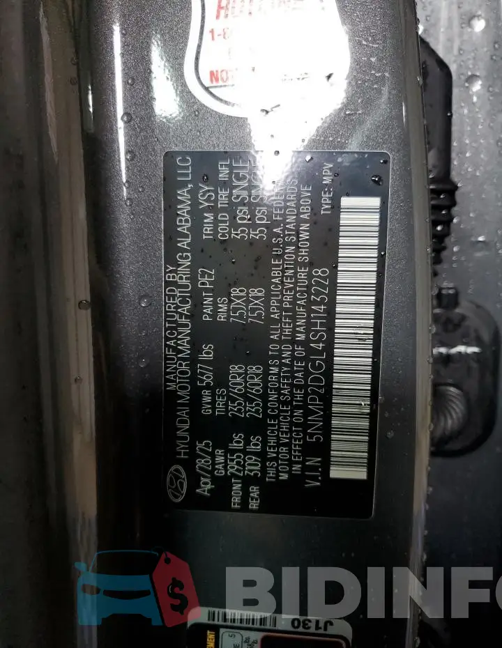 5NMP2DGL4SH143228 Photo# 13