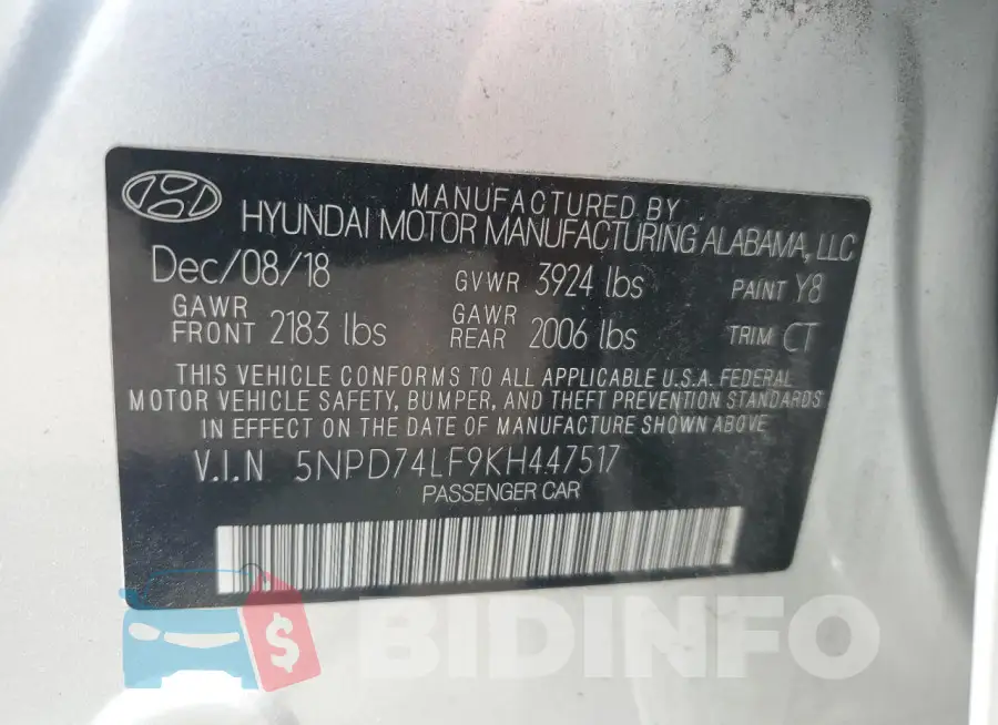 5NPD74LF9KH447517 Photo# 12