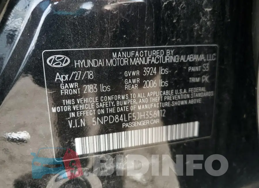 5NPD84LF5JH356112 Photo# 12