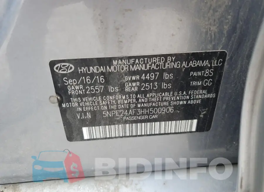 5NPE24AF3HH500906 Photo# 12