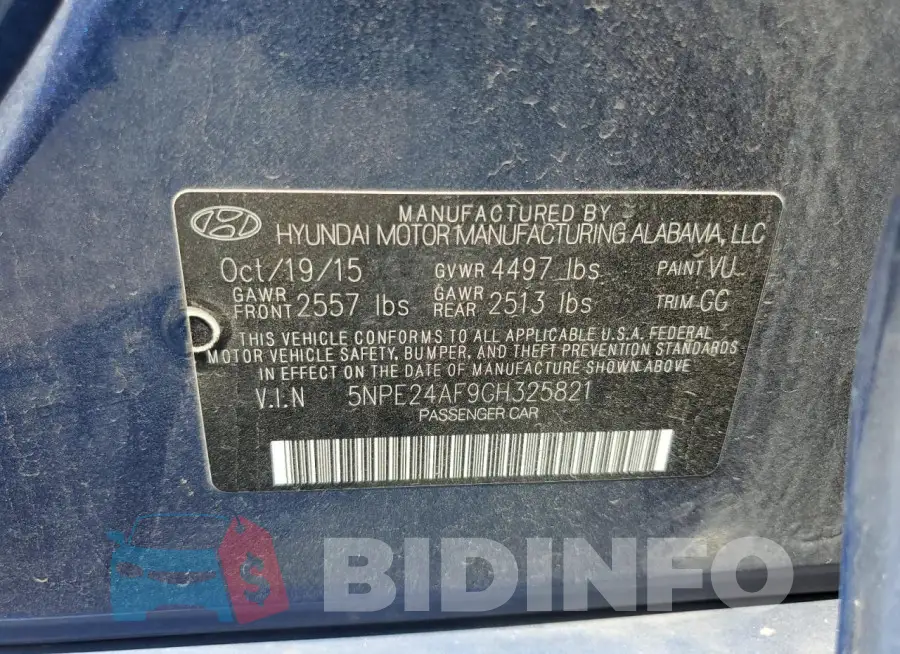5NPE24AF9GH325821 Photo# 12
