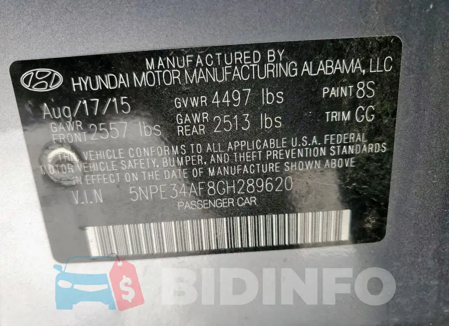5NPE34AF8GH289620 Photo# 12