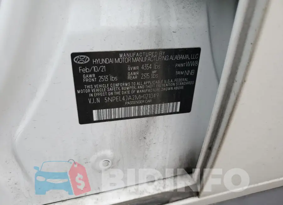 5NPEL4JA2MH121049 Photo# 12