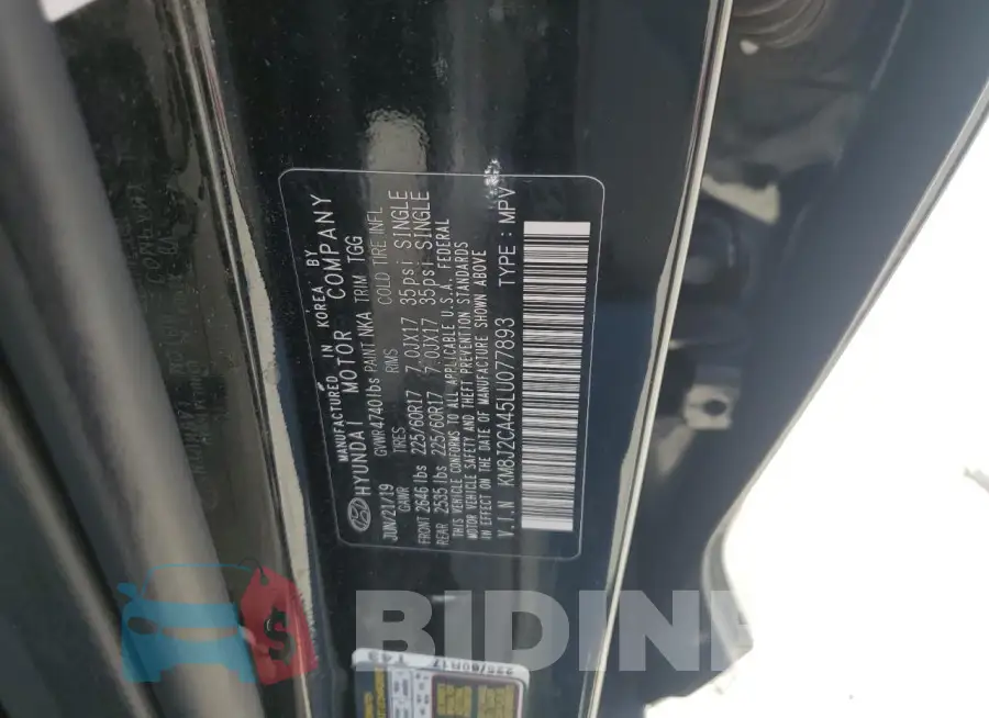 KM8J2CA45LU077893 Photo# 13