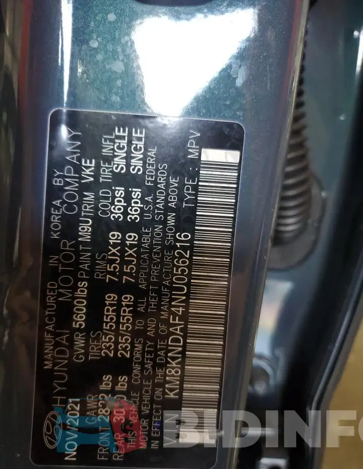 KM8KNDAF4NU056216 Photo# 14