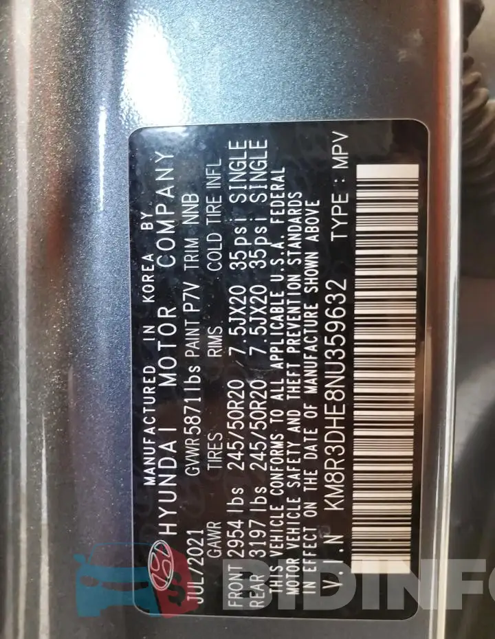 KM8R3DHE8NU359632 Photo# 13