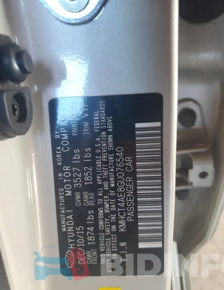 KMHCT4AE8GU076540 Photo# 12