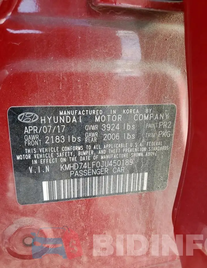 KMHD74LF0JU450189 Photo# 12