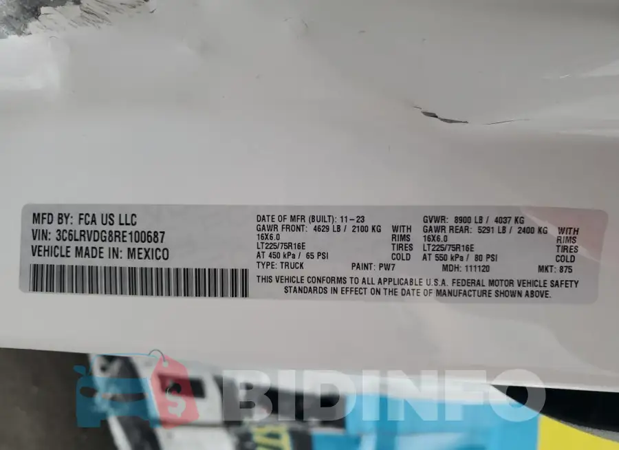 3C6LRVDG8RE100687 Photo# 13