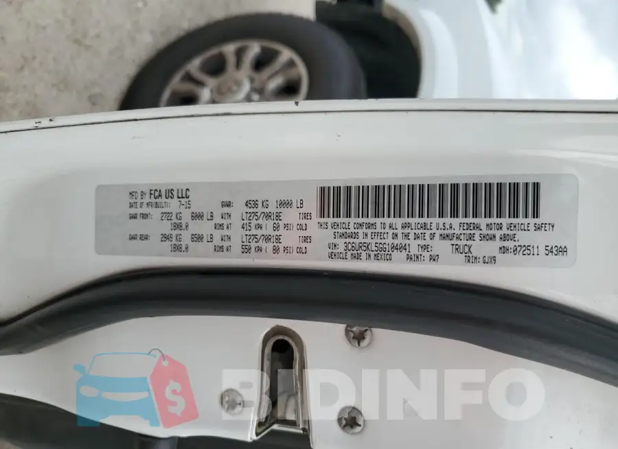 3C6UR5KL5GG104041 Photo# 12